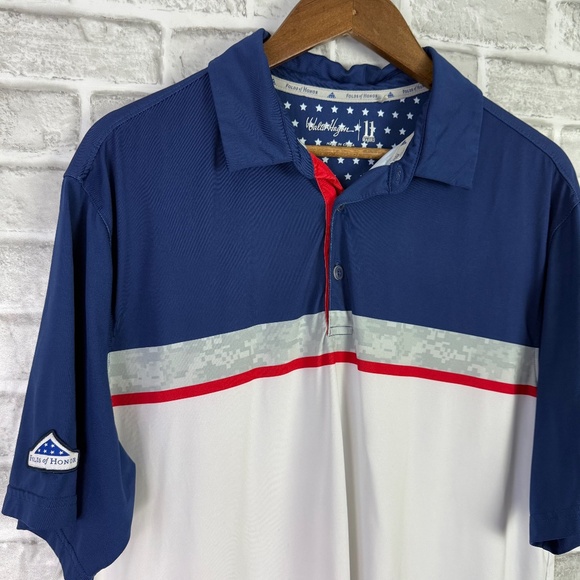Walter Hagen x Folds of Honor Patriotic Colorblock Performance Golf Polo LARGE - Picture 1 of 8